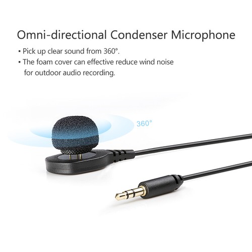 BOYA BY-HLM1 Omnidirection Conderser Lavalier Microphone Mic 3.5mm Plug for DSLR - Picture 2 of 9