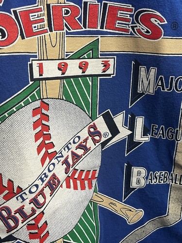 Vintage Toronto Blue Jays World Series Champions Shirt Blue Large Single Stitch - Picture 6 of 10