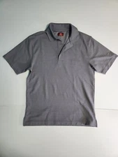 Champions Tour Men's M Short Sleeve Polo Golf Shirt Gray Ribbed Texture