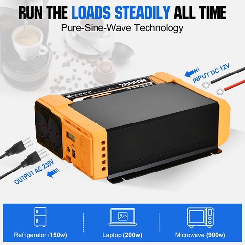 600W 1000W 2000W 3000W Watt 12V 24V Pure Sine Wave Inverter for Solar Panel Kit - Picture 30 of 47