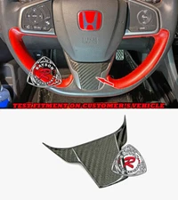 Fits 16-21 Honda Civic 2/4/5dr Steering Wheel Lower Trim Overlay (Dry Carbon)