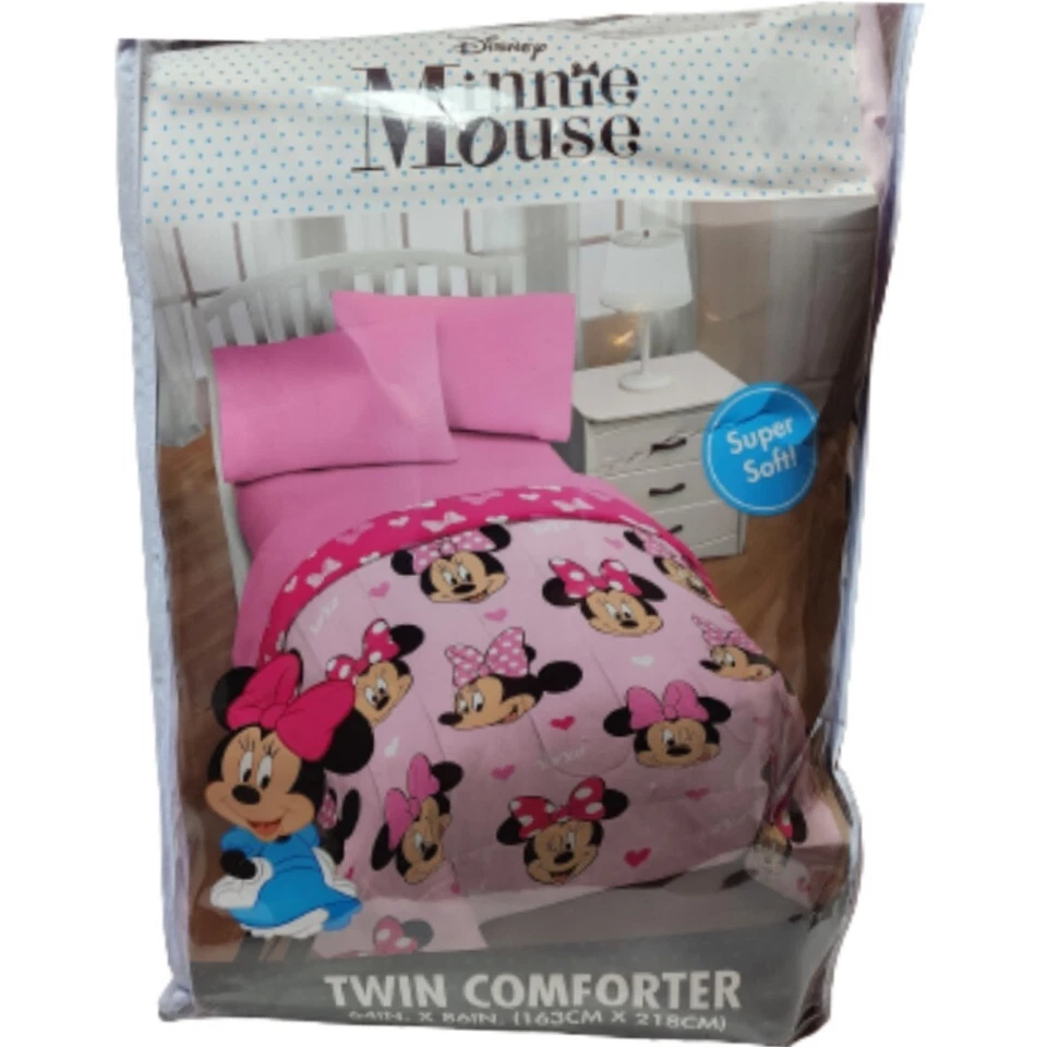 Edredón Jay Franco Disney Minnie Mouse Corazones Amor Doble Súper Suave Reversible Foto 2 de 4