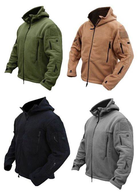 Tactical Fleece Hoodie RECON Schwarz – Thermo-Jacke Für Herren, Military-Style, Mit Kapuze Sublevel Fleece