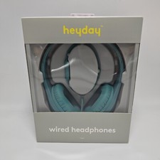 Heyday Wired On-Ear Padded Headphones Built In Microphone  Bright Teal New