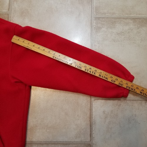VTG Northern Sun Red Fleece Full Zip LARGE Jacket Embroidered Moose Made Canada - Picture 10 of 11