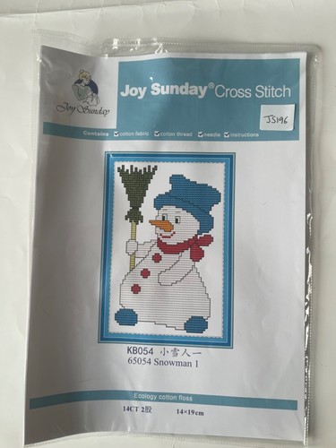 Joy Sunday Cross Stitch Kit - Snowman 1 KB054 - Picture 1 of 3