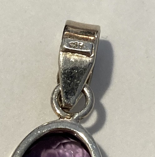 Amethyst Pendant Art Deco Pendant Silver Pendant 925 Silver February birthstone - Picture 4 of 6
