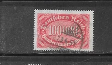 GERMANY GERMAN SC# 209 1923 100000 MARK USED OLD ANTIQUE  DEFINTIVE VF STAMP