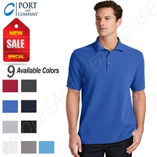 NEW Port & Company Men's 100% Cotton 3 Button Placket Polo Shirt M-KP1500