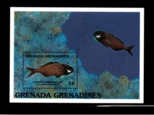 Grenadines 1991 - Flashlight Fish - Souvenir Stamp Sheet - Scott #1357 - MNH