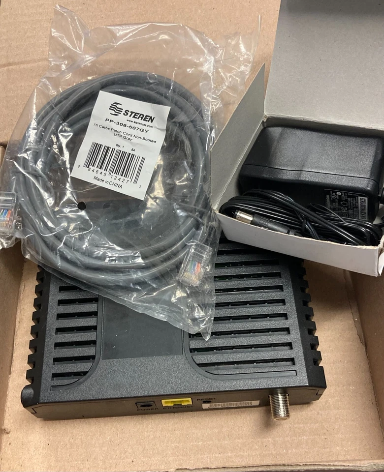 Cisco Cable Modem DPC3008 W/ Steren 7' Cat5e UTP Patch Cord And adapter PS-2. 1- - Image 2 of 2