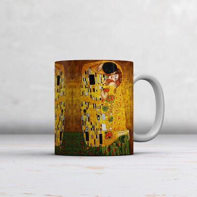 Gustav Klimt: Der Kuss. Fine Art Becher/Tasse. Ideales Geschenk Kaffee, Kunstliebhaber Tasse