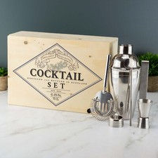 Personalised Gin Cocktail Set Complete with Custom Printed Box Home Bar Scottish