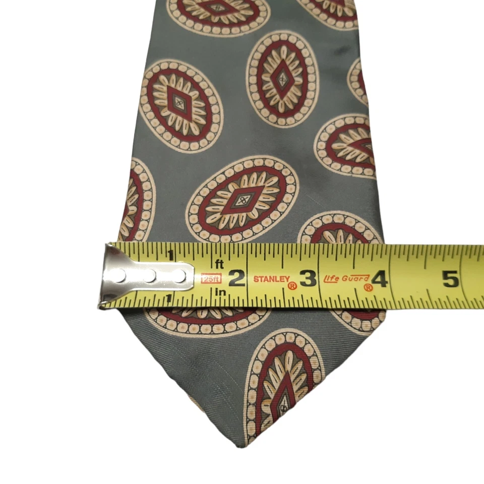 Corbata vintage ejecutiva de Boston para hombre gris clásica 4 x 58 pulgadas círculos seda Foto 3 de 4