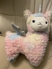 FAO Schwartz Glow Brights LED Llamacorn Unicorn Pegasus Plush Rainbow Tie-dye