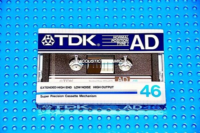 TDK  AD   46      1984    TYPE I     BLANK CASSETTE TAPE (1)   (SEALED)