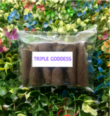 Triple Goddess Backflow Incense Cone Hand Dipped with Essential Oils 100%Natural