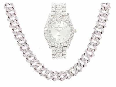 Bling'ed Out Mens Watch on Blast w/ZZ Bling'ed Necklace or Bracelet ST102SSeries