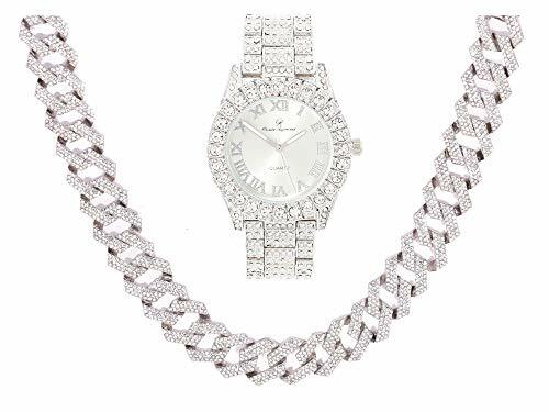 Bling'ed Out Mens Watch on Blast w/ZZ Bling'ed Necklace or Bracelet ST102SSeries - Picture 1 of 58