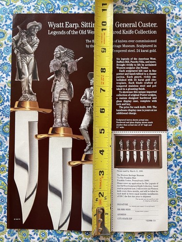 Vintage 1990 Print Ad Legends Of The Old West Sculptured Knife Collection - Picture 7 of 7