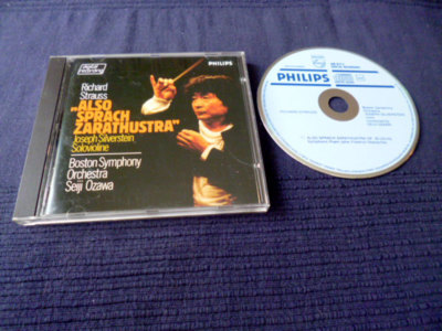 CD Strauss Also Sprach Zarathustra Ozawa blue face Edition PHILIPS W-GERMANY
