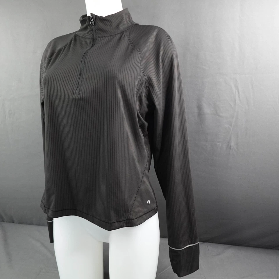 Layer 8 Womens Top Large Black 1/4 Zip Performance Gym Run Yoga Activewear - Image 4 of 4