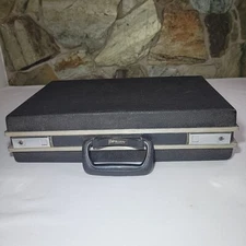 Vintage Airway Attaché Briefcase Black Hard Case 19” X 13” X 4- 1960s No Key 
