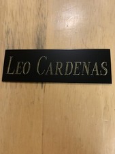 Leo Cardenas NAMEPLATE FOR AUTOGRAPH BAT-BASEBALL-JERSEY-PHOTO 1”x3”