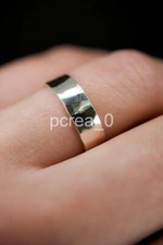 Simple Band in Sterling Silver ring, Thick ring wide Silver ring for Women CN18