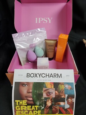 BoxyCharm The Great Escape July 2023 4pcs Set Kat Burki Herbivore Ahava Estate 