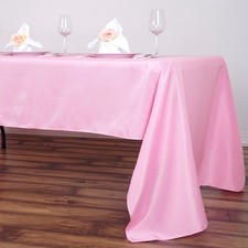 PINK 60x126 RECTANGLE POLYESTER TABLECLOTH Wedding Catering Kitchen Dinner