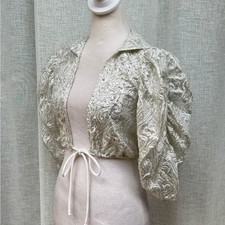 Vintage Silver metallic shiny half sleeve bolero jacket