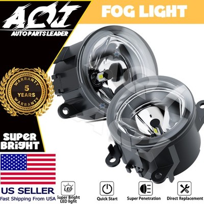 Pair LED Fog Lights Bumper Driving Lamps Bulb For Acura RDX 2010-2018
