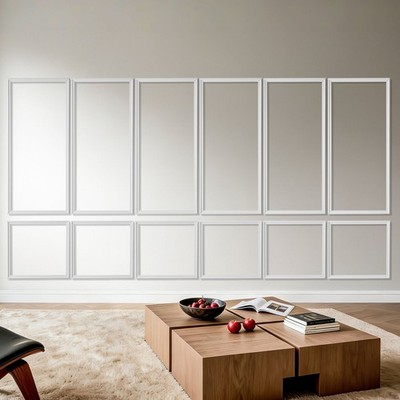 Wall Molding 6 Pack, Wainscoting Panels Kit, Lightweight Paintable Polystyrene,