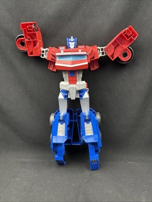 LRG Optimus Prime Transformers Fall Of Cybertron Hasbro Sounds & Lights, WORKS!