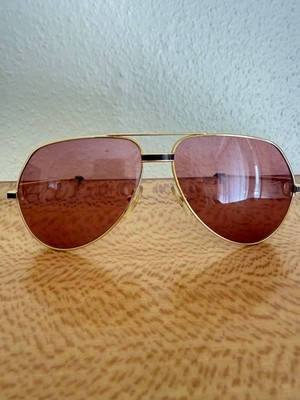 Cartier Vendome Santos Sonnenbrille 22k mit Pink Gläser Linsen