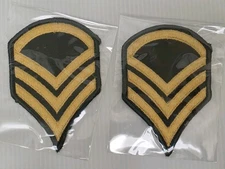 Vintage World War II United States Army Sergeant Chevron Patch (Gold/Green)