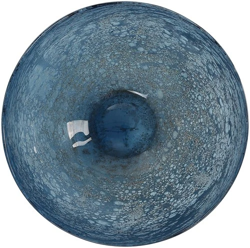 Uttermost 18099 Genovesa 14-1/4"W Glass Decorative Bowl - Aqua / Matte Gold - Picture 2 of 4