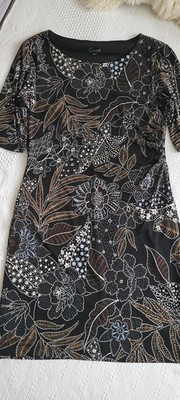 Connected Apparell, schickes Cocktailkleid Made in Philippines Gr 10/38, schwarz