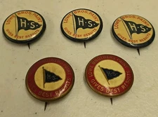 Antique Lowe Bros Paint Advertising Celluloid Pinback Lot Of 5