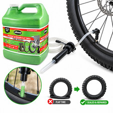 Bike Tube Tire Sealant With Pump 1 Gallon Puncture Repair Liquid Bottle