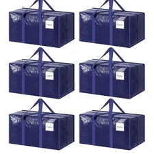 6 Pack Extra Heavy Duty Large Moving Bags Strong Zipper & Comfortable Handles
