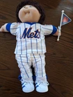 Vintage Cabbage Patch Boy Doll NY Mets Baseball uniform MLB Brown Hair
