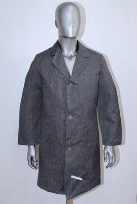 New French 1950/60s Cotton Chambray Salt/Pepper Work Atelier Coat ROBUR Size M