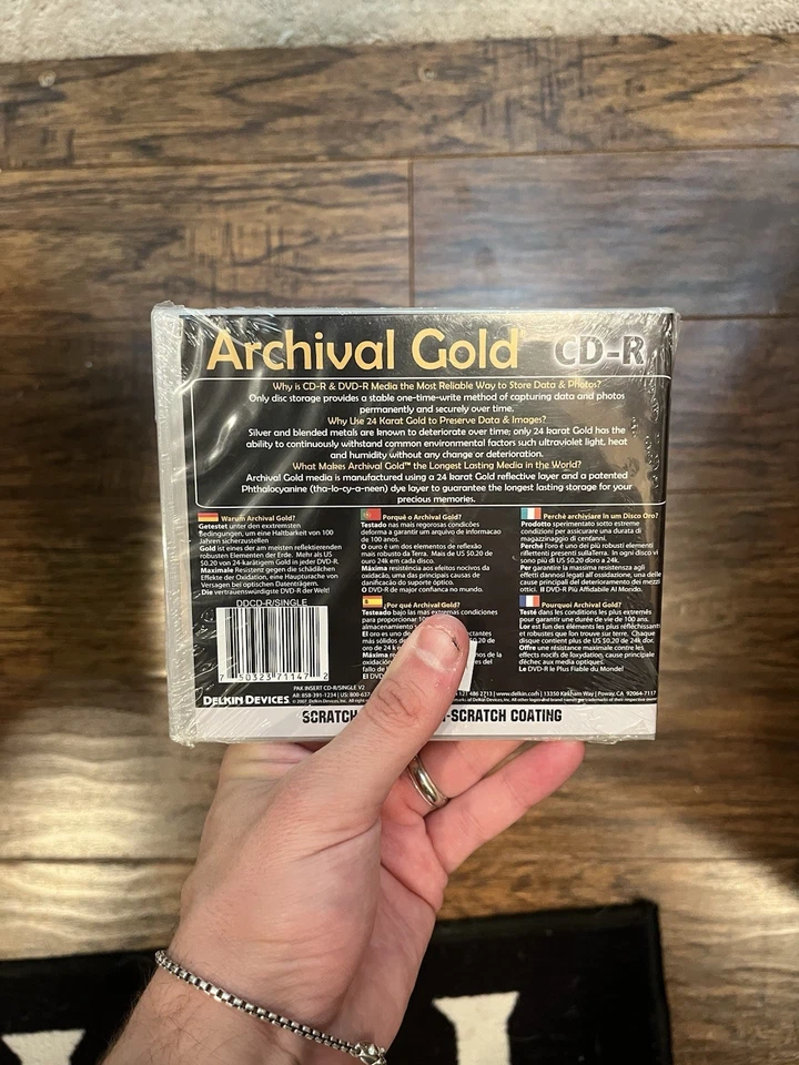 DELKIN DEVICES CD-R Archival Gold THE 300 YEAR DISC New In Individual CD Case - Image 2 of 3