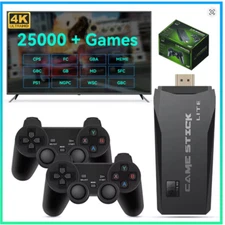 4K HD M8 TV Game Stick 25000+ Classic Games PS1/GBA 2.4G Wireless