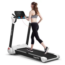 SuperFit Folding Electric Motorized Treadmill Machine w/ APP Control Speaker
