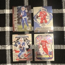 Panini NFL Buffalo Bills 2022 Josh Allen 4 Card Lot Mosaic Prizm Masters Epic