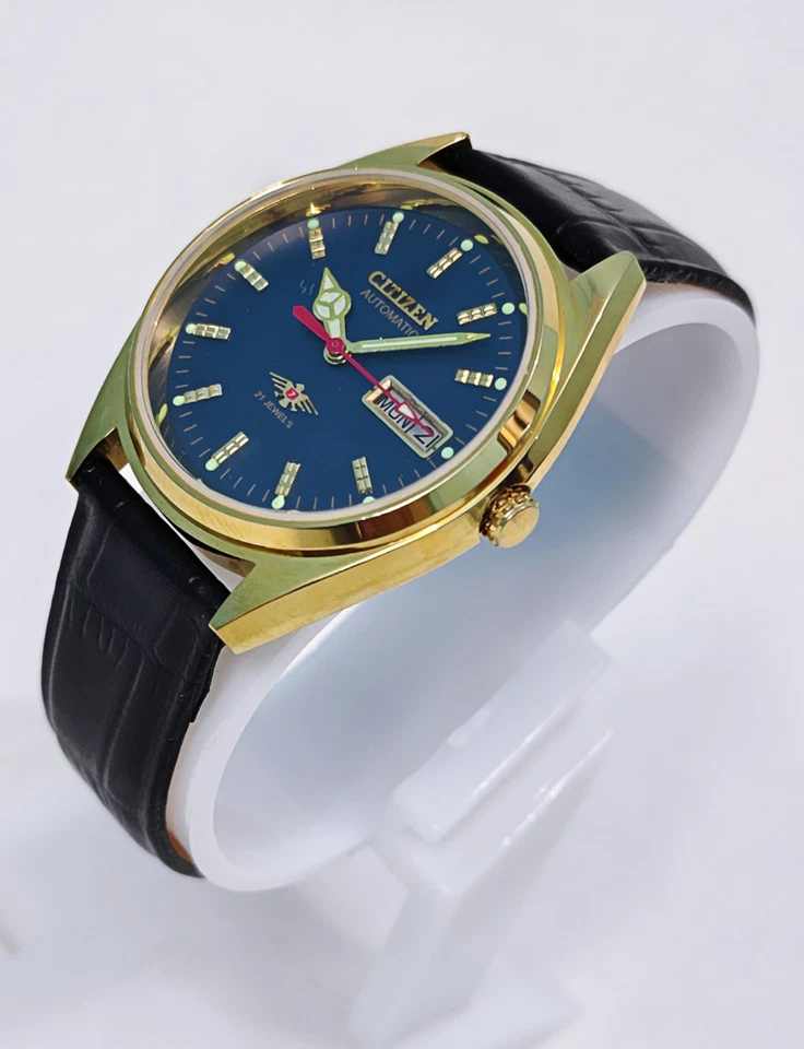 Reloj Pulsera Citizen Vintage Automático 21 Joyas Día y Fecha Para Hombre Hecho en Japón Años 80 Foto 2 de 4