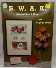 VTG S.W.A.K. Sealed With A Kiss Cross Stitch Patterns Heritage Series Leaflet
